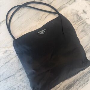 Prada Black Nylon Bag with Logo Detail